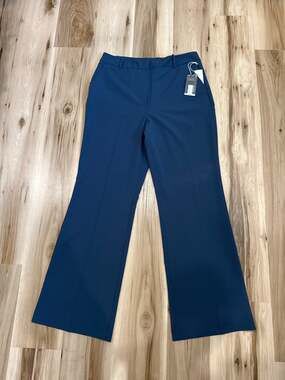 Worthington Wrinkle Free High Rise Trouser Petrol Blue Size 12